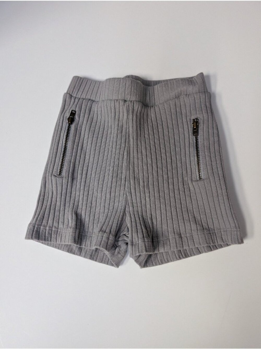 Kate Quinn Organic Cotton Wide Rib Zipper Pocket Shirts 5Y Light Grey Gray